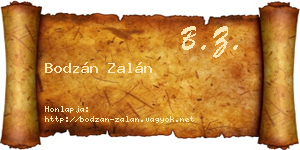 Bodzán Zalán névjegykártya